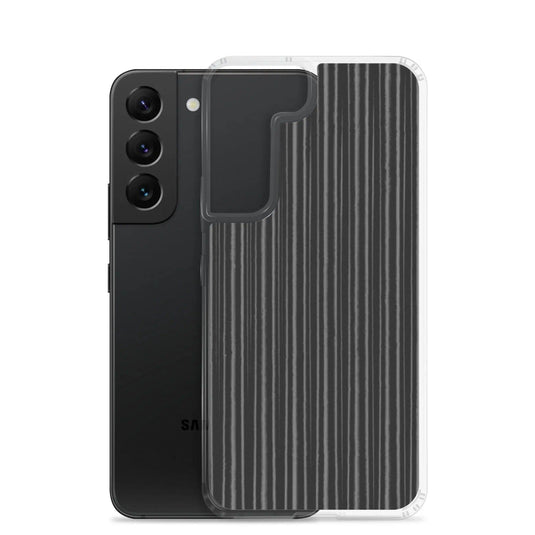 Black Metal Carbon Fiber Industrial Striped Flexible Clear Samsung Case Bump Resistant Corners CREATIVETECH