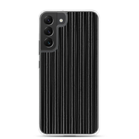 Black Metal Carbon Fiber Industrial Striped Flexible Clear Samsung Case Bump Resistant Corners CREATIVETECH