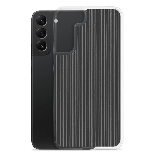 Black Metal Carbon Fiber Industrial Striped Flexible Clear Samsung Case Bump Resistant Corners CREATIVETECH