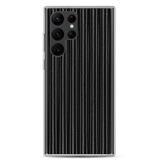 Black Metal Carbon Fiber Industrial Striped Flexible Clear Samsung Case Bump Resistant Corners CREATIVETECH