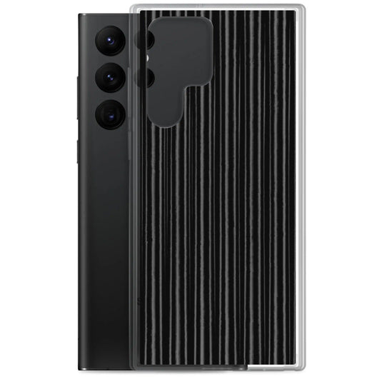 Black Metal Carbon Fiber Industrial Striped Flexible Clear Samsung Case Bump Resistant Corners CREATIVETECH