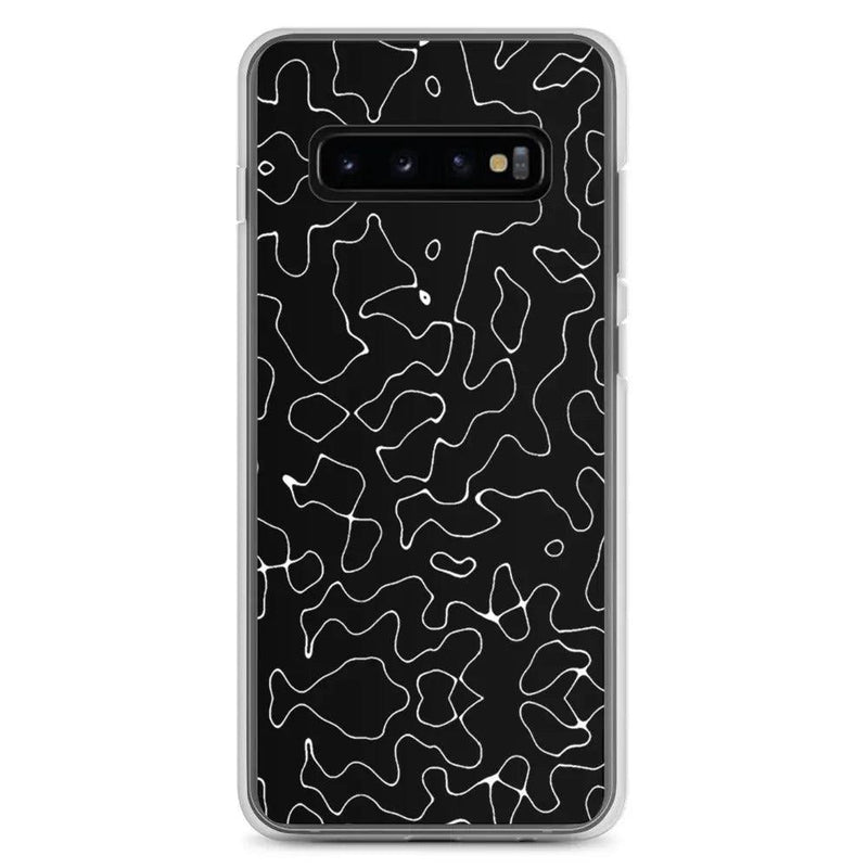 Load image into Gallery viewer, Black Organic Pattern Flexible Clear Samsung Case Bump Resistant Corners CREATIVETECH