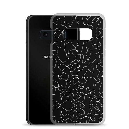 Black Organic Pattern Flexible Clear Samsung Case Bump Resistant Corners CREATIVETECH