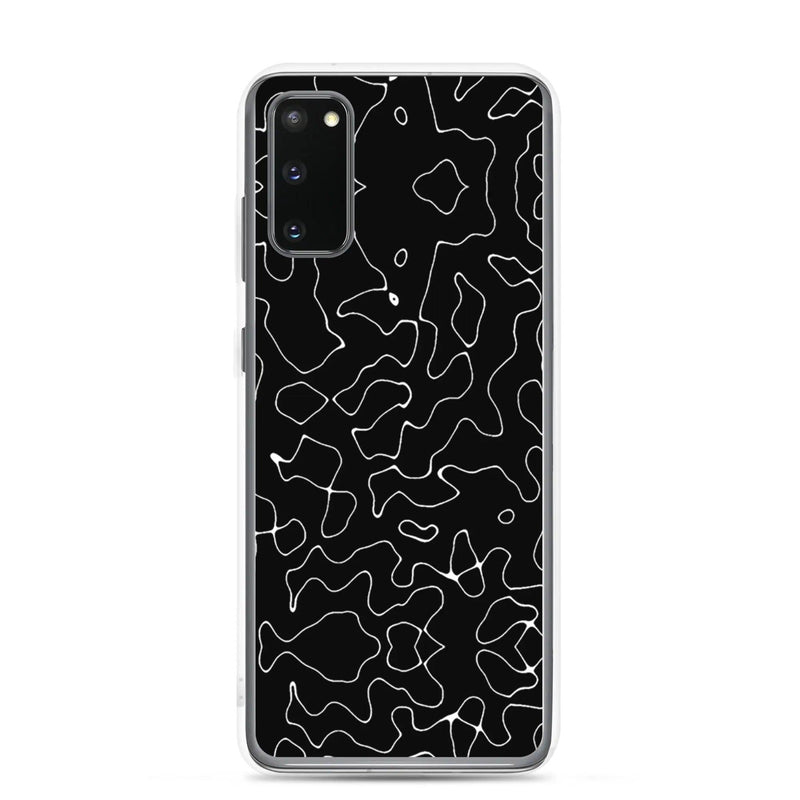 Load image into Gallery viewer, Black Organic Pattern Flexible Clear Samsung Case Bump Resistant Corners CREATIVETECH