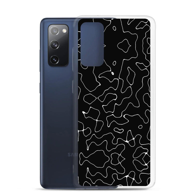 Load image into Gallery viewer, Black Organic Pattern Flexible Clear Samsung Case Bump Resistant Corners CREATIVETECH