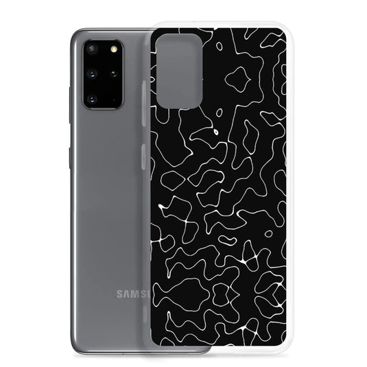 Black Organic Pattern Flexible Clear Samsung Case Bump Resistant Corners CREATIVETECH