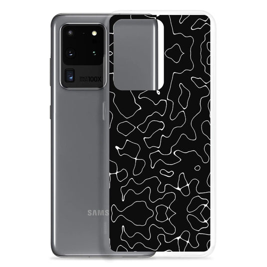 Black Organic Pattern Flexible Clear Samsung Case Bump Resistant Corners CREATIVETECH