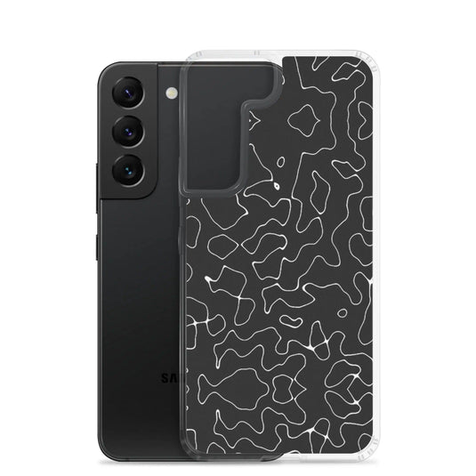 Black Organic Pattern Flexible Clear Samsung Case Bump Resistant Corners CREATIVETECH