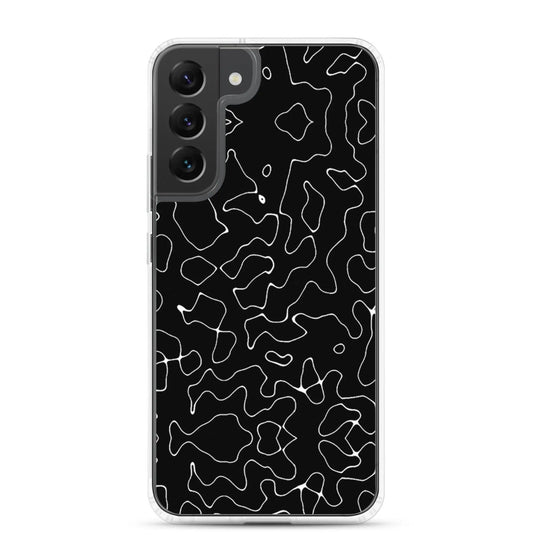 Black Organic Pattern Flexible Clear Samsung Case Bump Resistant Corners CREATIVETECH