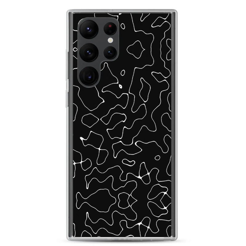 Load image into Gallery viewer, Black Organic Pattern Flexible Clear Samsung Case Bump Resistant Corners CREATIVETECH