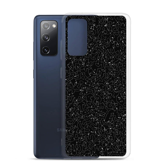 Black Organic Pattern Variation Flexible Clear Samsung Case Bump Resistant Corners CREATIVETECH