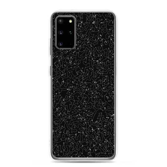 Black Organic Pattern Variation Flexible Clear Samsung Case Bump Resistant Corners CREATIVETECH