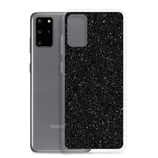 Black Organic Pattern Variation Flexible Clear Samsung Case Bump Resistant Corners CREATIVETECH
