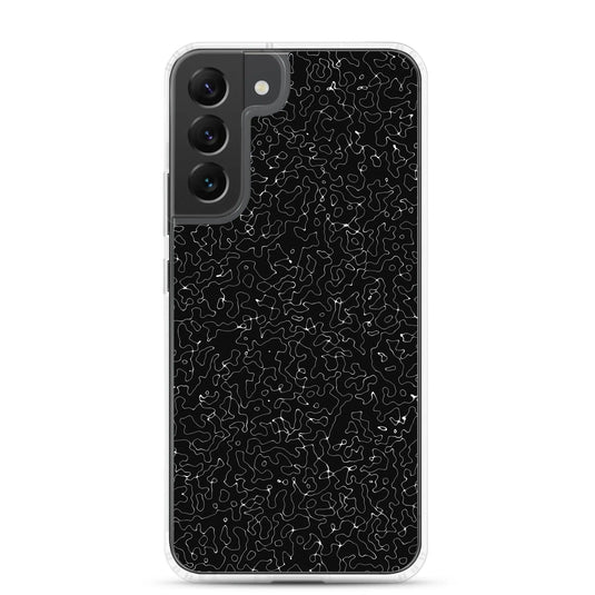 Black Organic Pattern Variation Flexible Clear Samsung Case Bump Resistant Corners CREATIVETECH