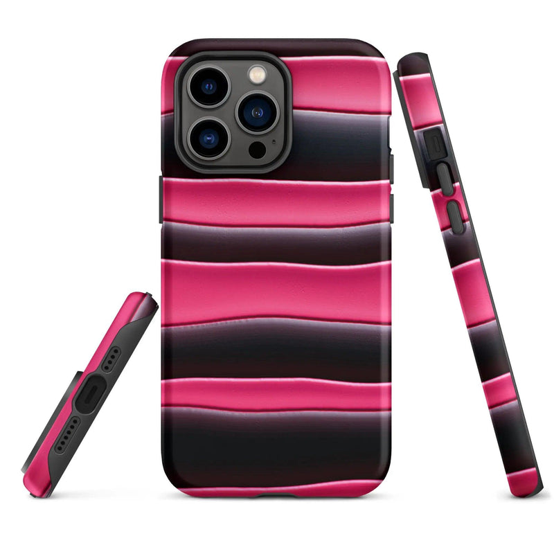 Load image into Gallery viewer, Black Pink Blob Double Layered Impact Resistant Tough iPhone Case 3D Wrap Matte or Glossy Finish CREATIVETECH