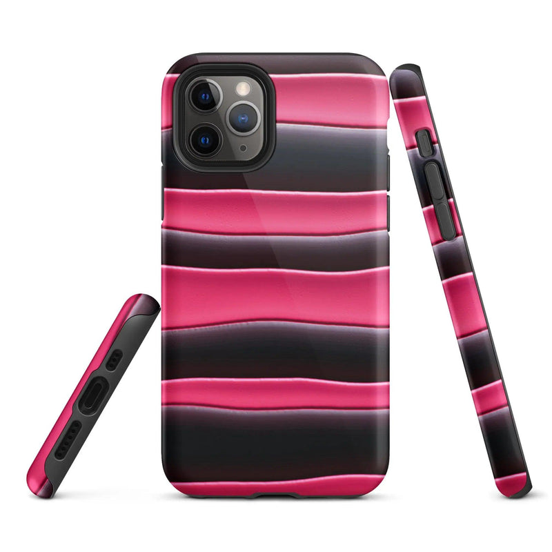 Load image into Gallery viewer, Black Pink Blob Double Layered Impact Resistant Tough iPhone Case 3D Wrap Matte or Glossy Finish CREATIVETECH