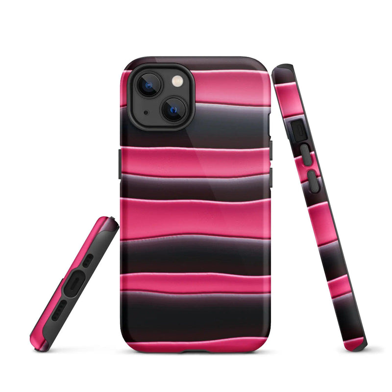 Load image into Gallery viewer, Black Pink Blob Double Layered Impact Resistant Tough iPhone Case 3D Wrap Matte or Glossy Finish CREATIVETECH