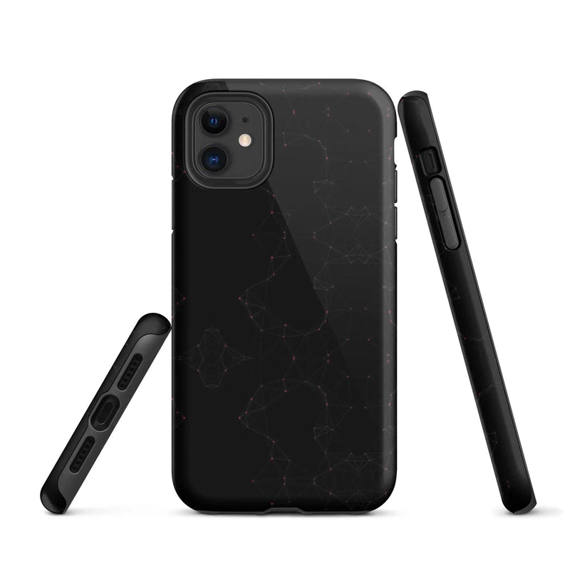 Load image into Gallery viewer, Black Pink Polygon Double Layered Impact Resistant Tough iPhone Case 3D Wrap Matte or Glossy Finish CREATIVETECH