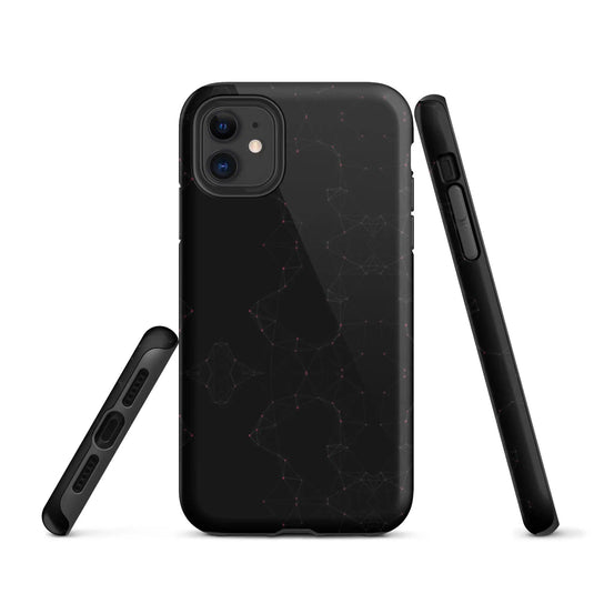 Black Pink Polygon Double Layered Impact Resistant Tough iPhone Case 3D Wrap Matte or Glossy Finish CREATIVETECH