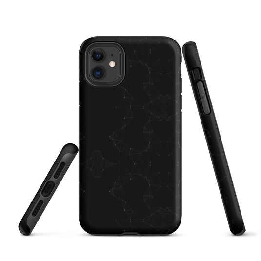 Black Pink Polygon Double Layered Impact Resistant Tough iPhone Case 3D Wrap Matte or Glossy Finish CREATIVETECH