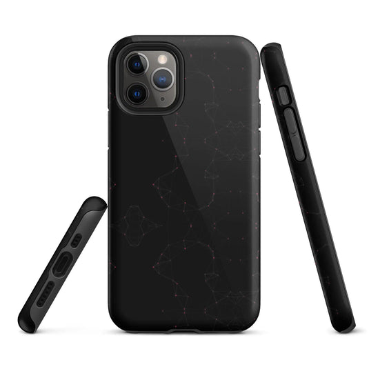 Black Pink Polygon Double Layered Impact Resistant Tough iPhone Case 3D Wrap Matte or Glossy Finish CREATIVETECH