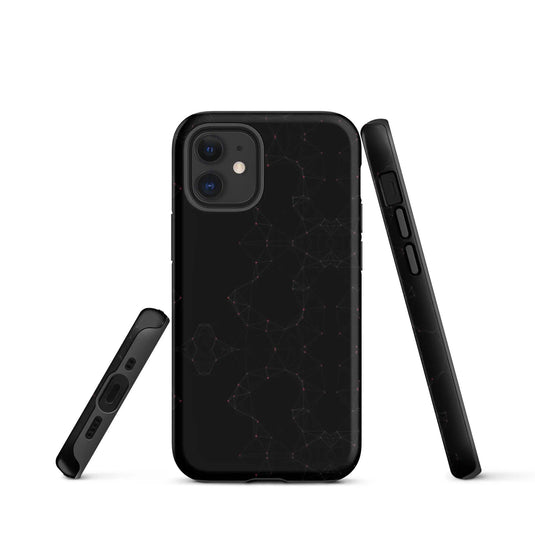 Black Pink Polygon Double Layered Impact Resistant Tough iPhone Case 3D Wrap Matte or Glossy Finish CREATIVETECH