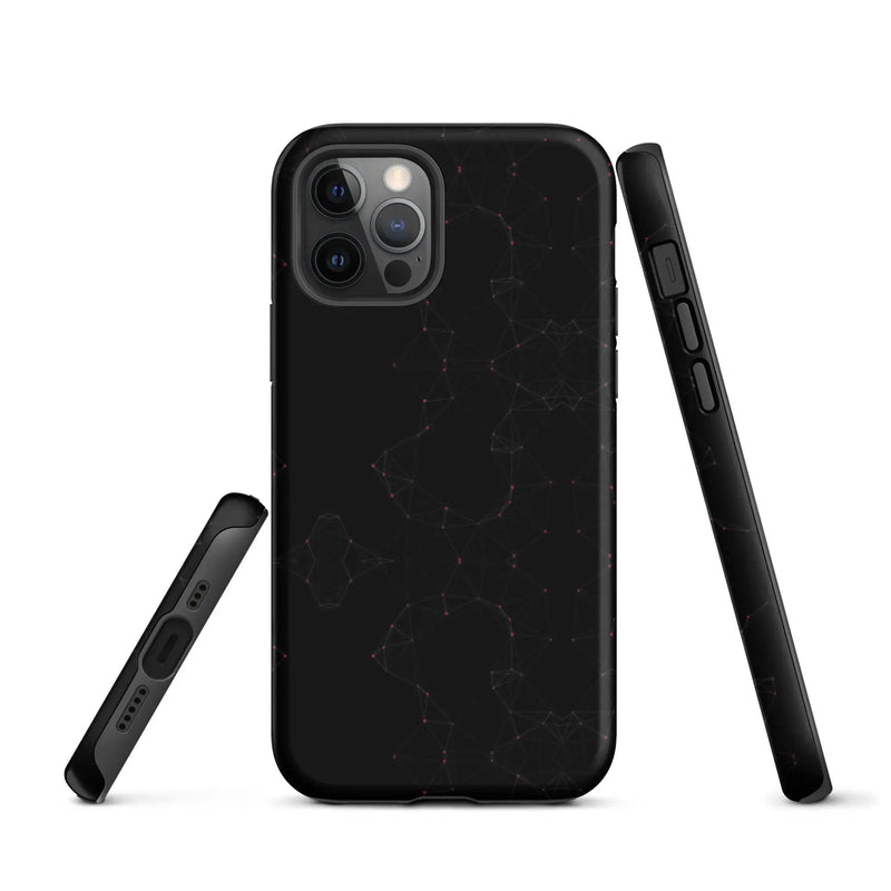 Load image into Gallery viewer, Black Pink Polygon Double Layered Impact Resistant Tough iPhone Case 3D Wrap Matte or Glossy Finish CREATIVETECH