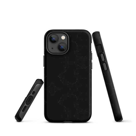 Black Pink Polygon Double Layered Impact Resistant Tough iPhone Case 3D Wrap Matte or Glossy Finish CREATIVETECH