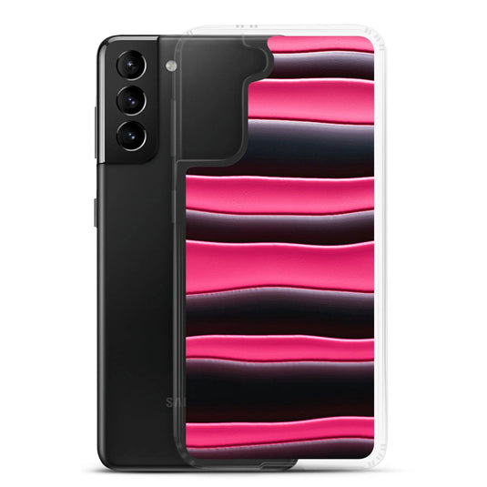 Black Red Blob Flexible Clear Samsung Case Bump Resistant Corners CREATIVETECH