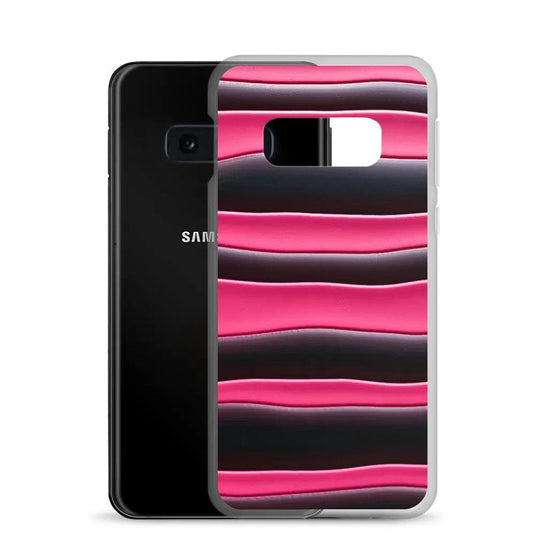Black Red Blob Flexible Clear Samsung Case Bump Resistant Corners CREATIVETECH