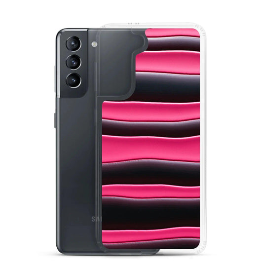 Black Red Blob Flexible Clear Samsung Case Bump Resistant Corners CREATIVETECH