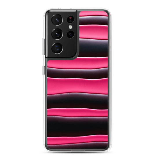 Black Red Blob Flexible Clear Samsung Case Bump Resistant Corners CREATIVETECH