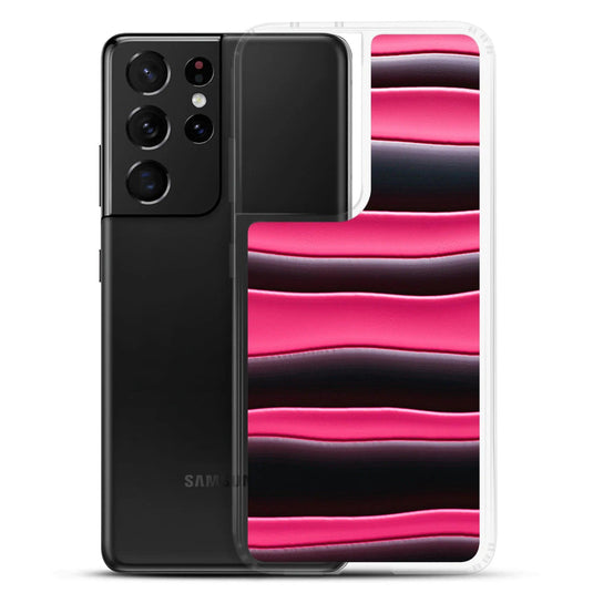 Black Red Blob Flexible Clear Samsung Case Bump Resistant Corners CREATIVETECH