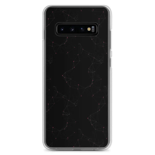 Black Red Cyber Polygon Flexible Clear Samsung Case Bump Resistant Corners CREATIVETECH