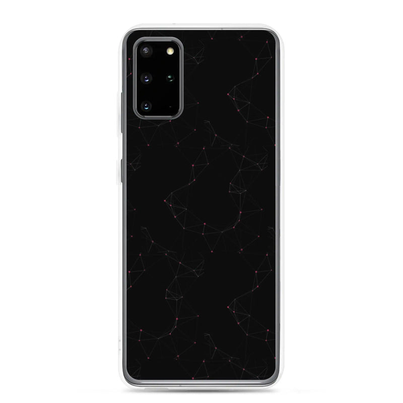 Load image into Gallery viewer, Black Red Cyber Polygon Flexible Clear Samsung Case Bump Resistant Corners CREATIVETECH
