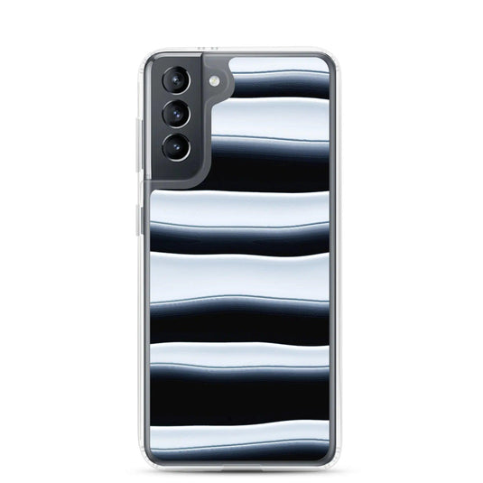 Black White Blob Flexible Clear Samsung Case Bump Resistant Corners CREATIVETECH