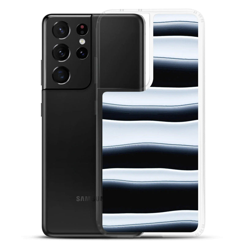 Load image into Gallery viewer, Black White Blob Flexible Clear Samsung Case Bump Resistant Corners CREATIVETECH