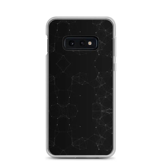 Black White Cyber Polygon Flexible Clear Samsung Case Bump Resistant Corners CREATIVETECH
