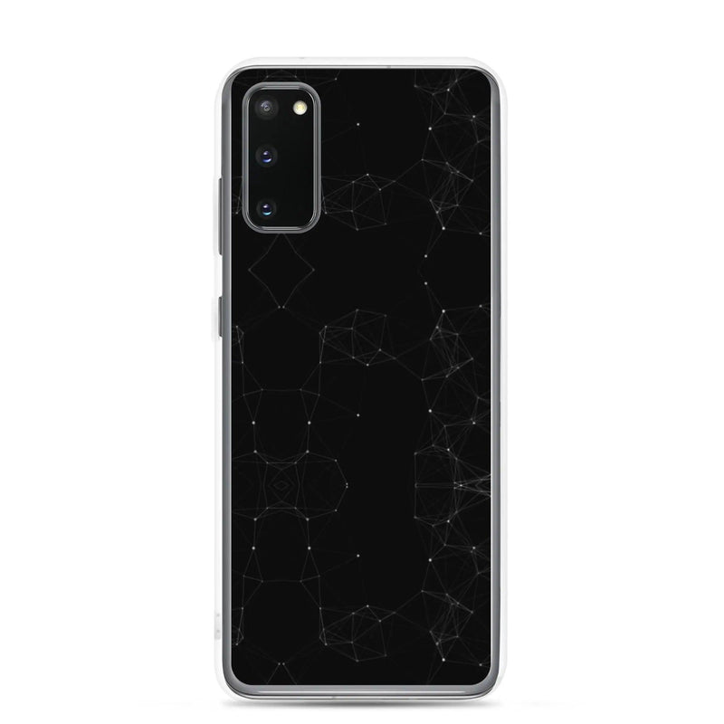 Load image into Gallery viewer, Black White Cyber Polygon Flexible Clear Samsung Case Bump Resistant Corners CREATIVETECH