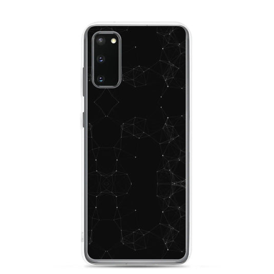 Black White Cyber Polygon Flexible Clear Samsung Case Bump Resistant Corners CREATIVETECH
