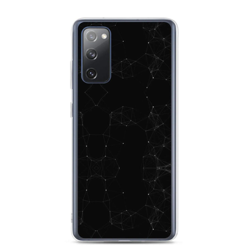 Load image into Gallery viewer, Black White Cyber Polygon Flexible Clear Samsung Case Bump Resistant Corners CREATIVETECH