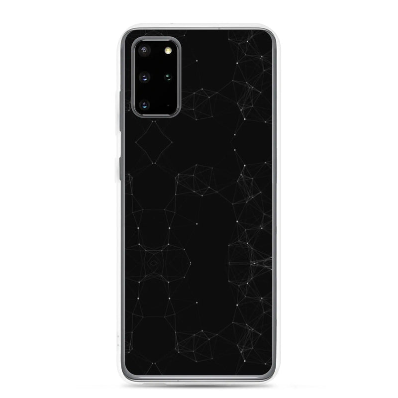 Load image into Gallery viewer, Black White Cyber Polygon Flexible Clear Samsung Case Bump Resistant Corners CREATIVETECH