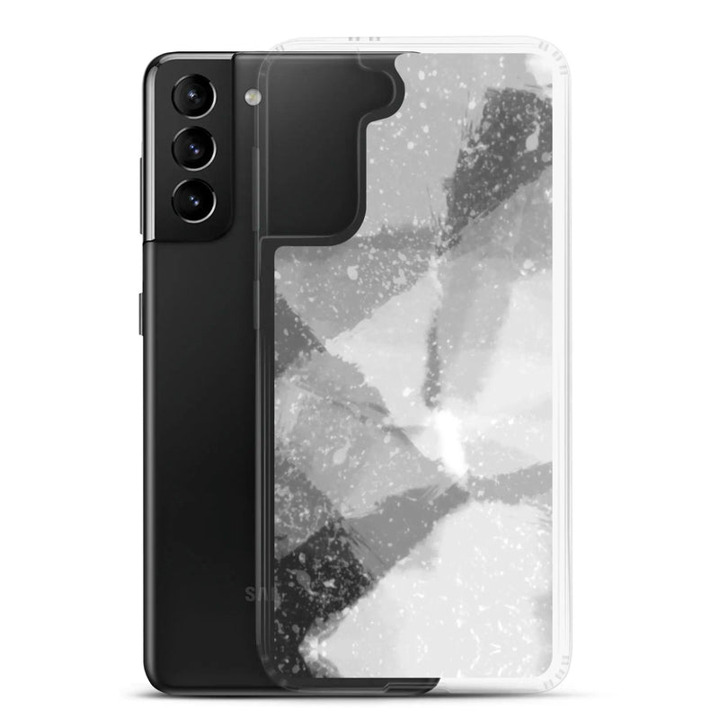Load image into Gallery viewer, Black White Industrial Watercolor Paint Style Flexible Clear Samsung Case Bump Resistant Corners CREATIVETECH