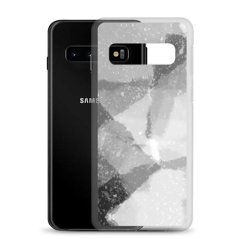 Load image into Gallery viewer, Black White Industrial Watercolor Paint Style Flexible Clear Samsung Case Bump Resistant Corners CREATIVETECH
