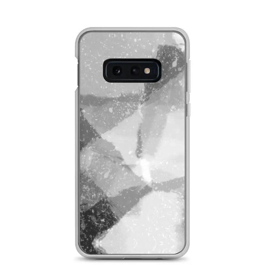 Black White Industrial Watercolor Paint Style Flexible Clear Samsung Case Bump Resistant Corners CREATIVETECH