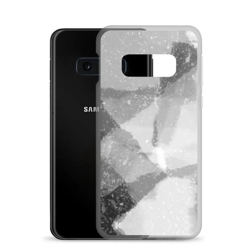 Load image into Gallery viewer, Black White Industrial Watercolor Paint Style Flexible Clear Samsung Case Bump Resistant Corners CREATIVETECH