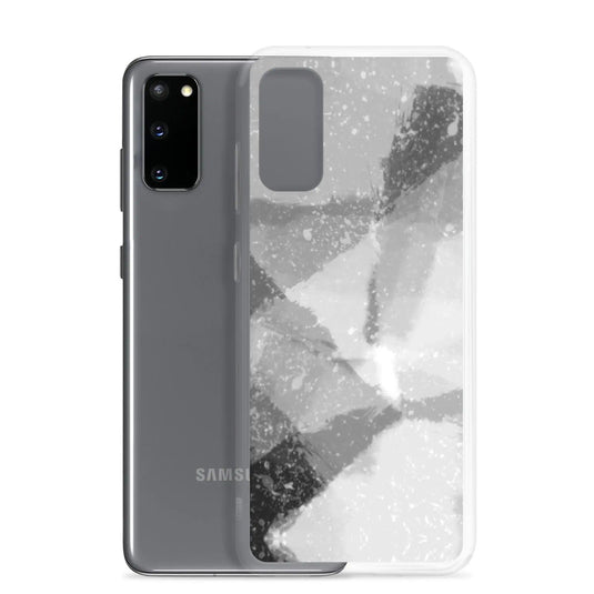 Black White Industrial Watercolor Paint Style Flexible Clear Samsung Case Bump Resistant Corners CREATIVETECH
