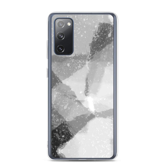 Black White Industrial Watercolor Paint Style Flexible Clear Samsung Case Bump Resistant Corners CREATIVETECH