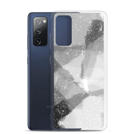 Black White Industrial Watercolor Paint Style Flexible Clear Samsung Case Bump Resistant Corners CREATIVETECH