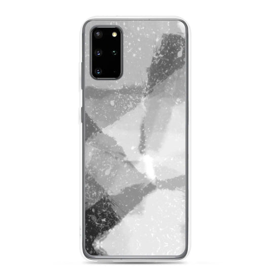 Black White Industrial Watercolor Paint Style Flexible Clear Samsung Case Bump Resistant Corners CREATIVETECH